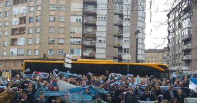 Supporters du Celta à leurs arrivée à Vitoria