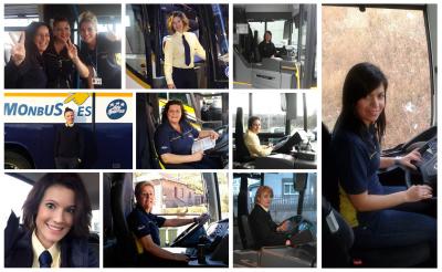 Collage de conductores de Monbus el dia de la Dona.