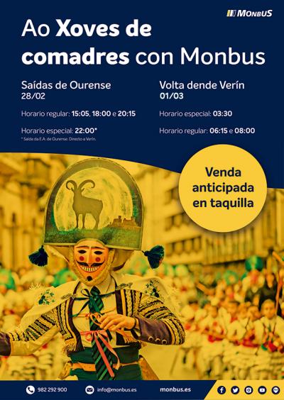 Special services for Xoves de Comadres in Verín